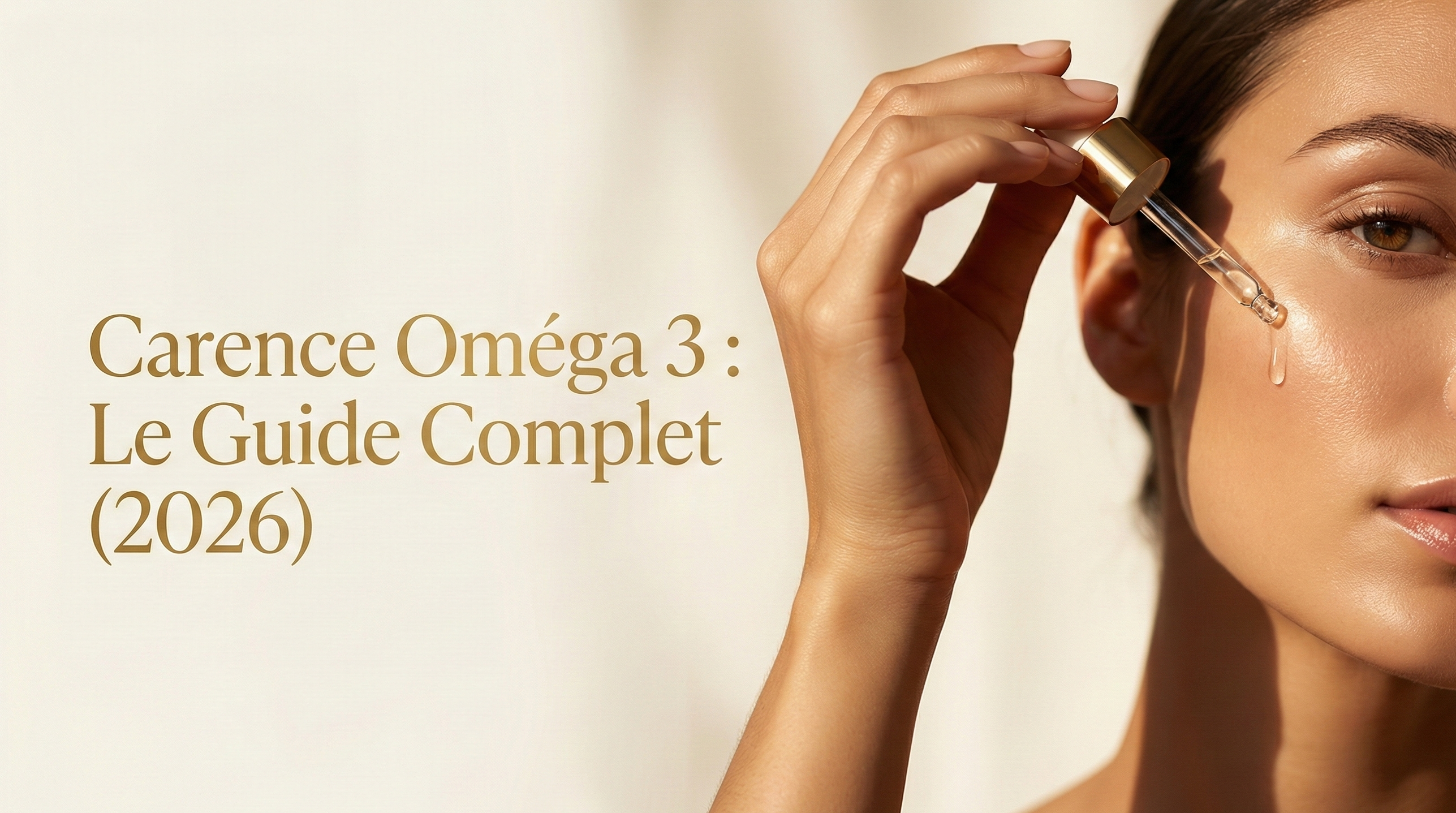 Carence Oméga 3 : Le Guide Complet (2026) - Femme appliquant une huile de soin visage