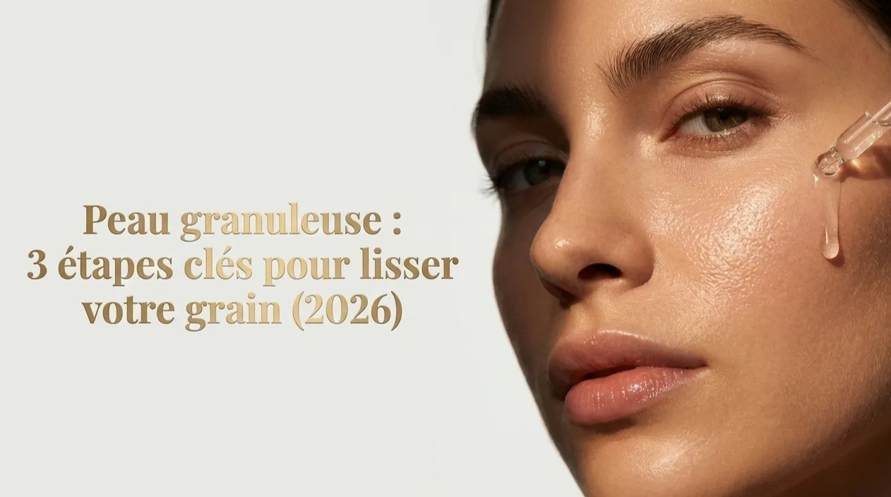 Peau granuleuse : 3 étapes clés pour lisser votre grain (2026) - Application d'un sérum sur le visage