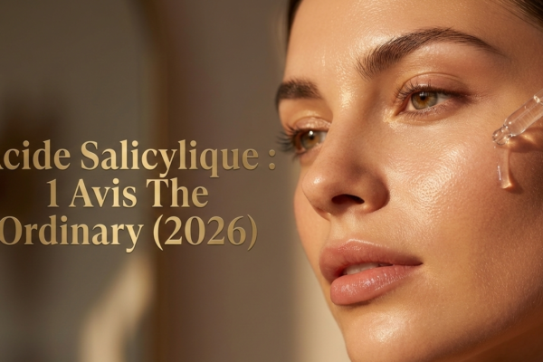 Femme appliquant un soin visage avec le titre : Acide Salicylique 1 Avis The Ordinary 2026