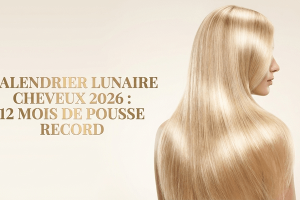 Longue chevelure blonde et brillante vue de dos illustrant la pousse des cheveux