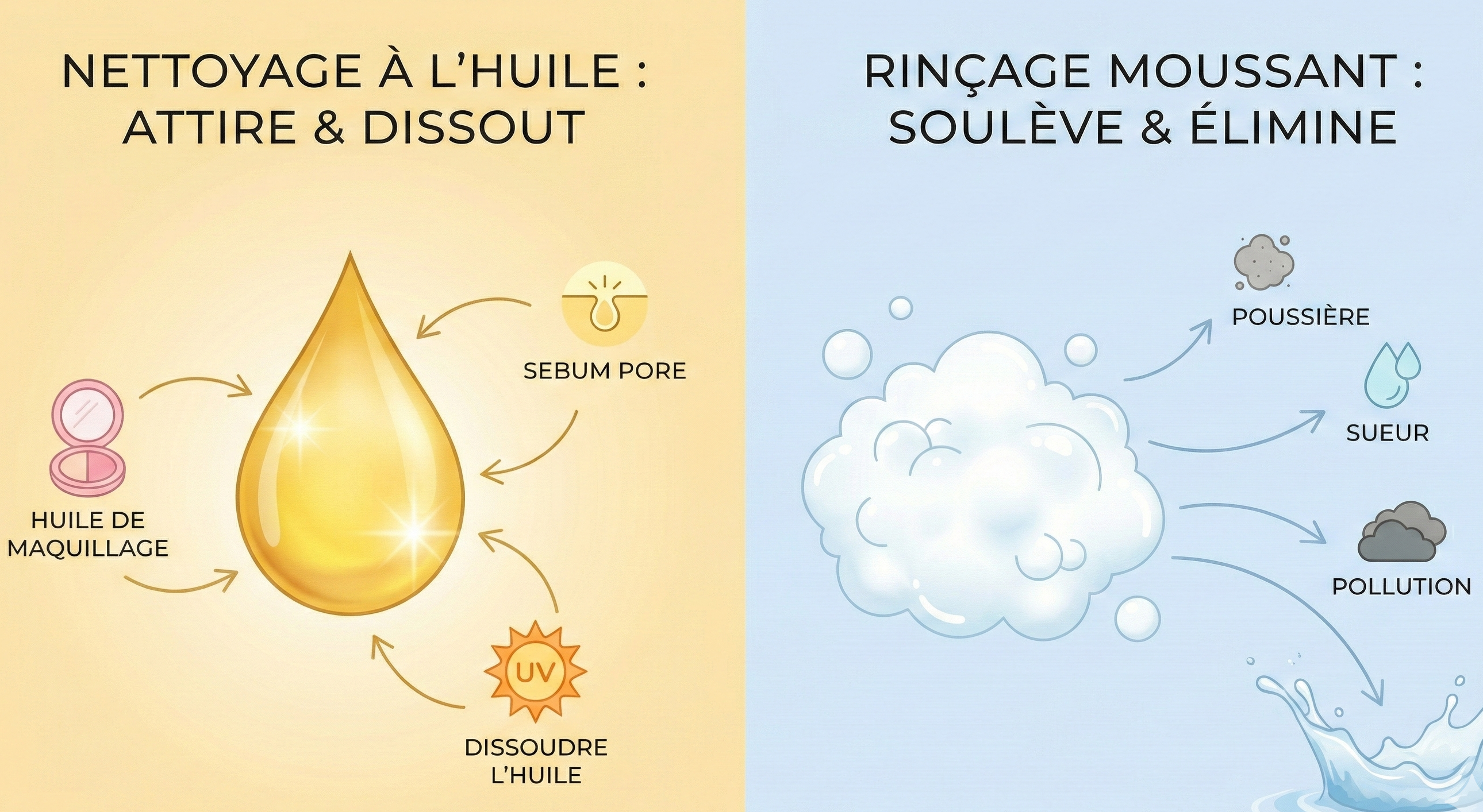 Compraison huile rincage