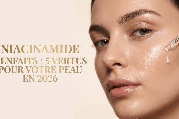 Application d'un sérum visage à la niacinamide à la pipette