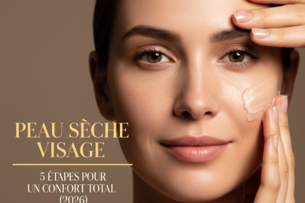 Femme appliquant une crème hydratante sur sa joue, guide des 5 étapes pour soulager la peau sèche du visage (2026)