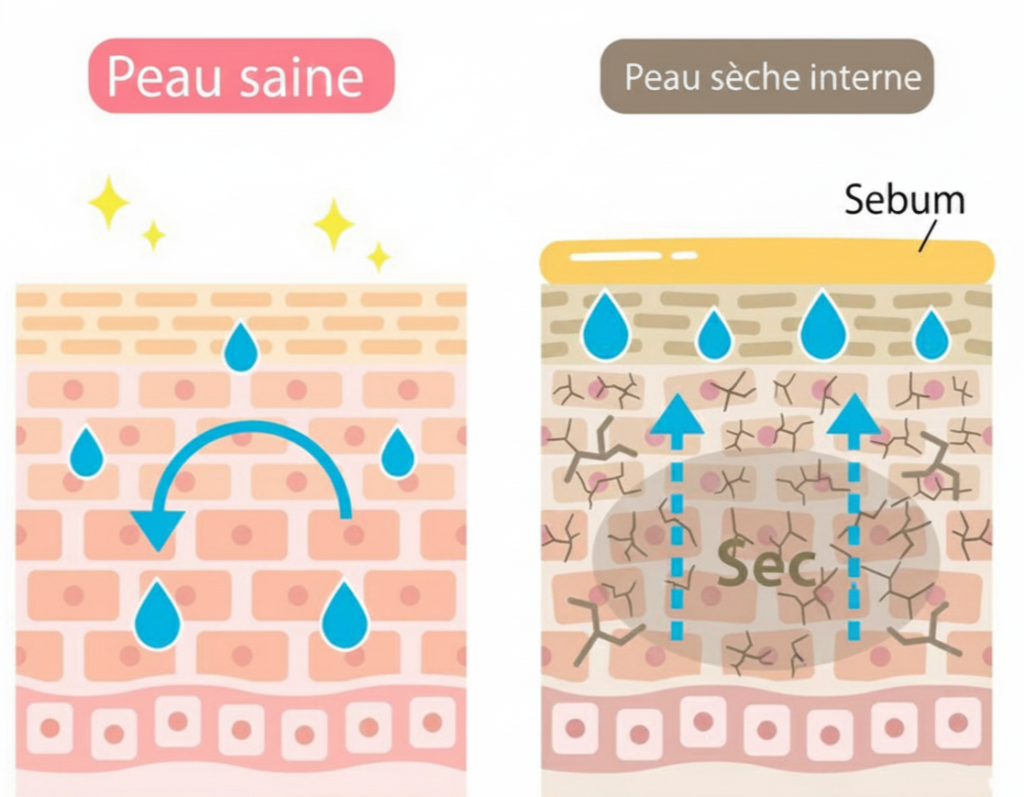 Peau saine peau seche interne