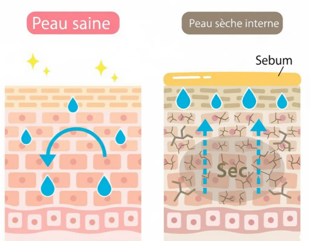 Peau saine peau seche interne