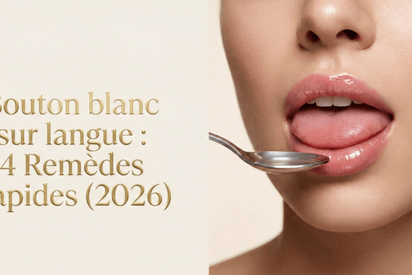 Bouton blanc sur langue