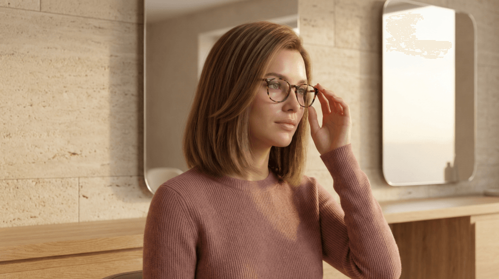Coupe de cheveux avec lunettes