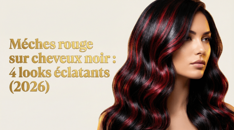 Meches rouge sur cheveux noir : 4 looks éclatants (2026)