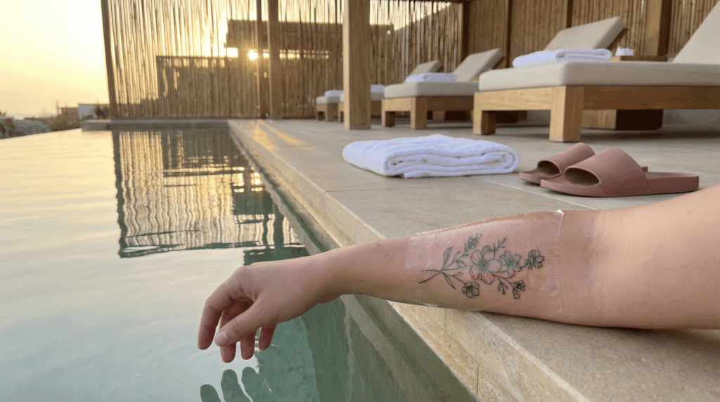 Piscine après tatouage