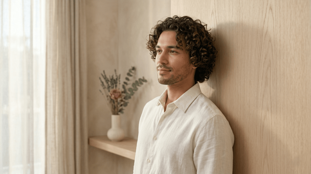 Coupe cheveux bouclés homme