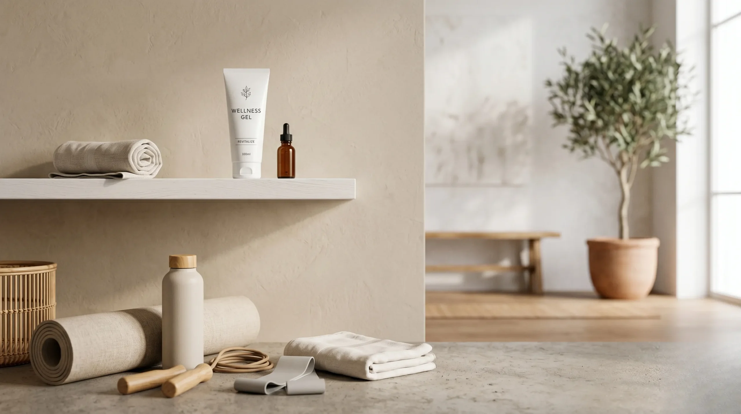 Gel Percutaféine dans un environnement de bien-être minimaliste et haut de gamme. Avis sur percutafeine
