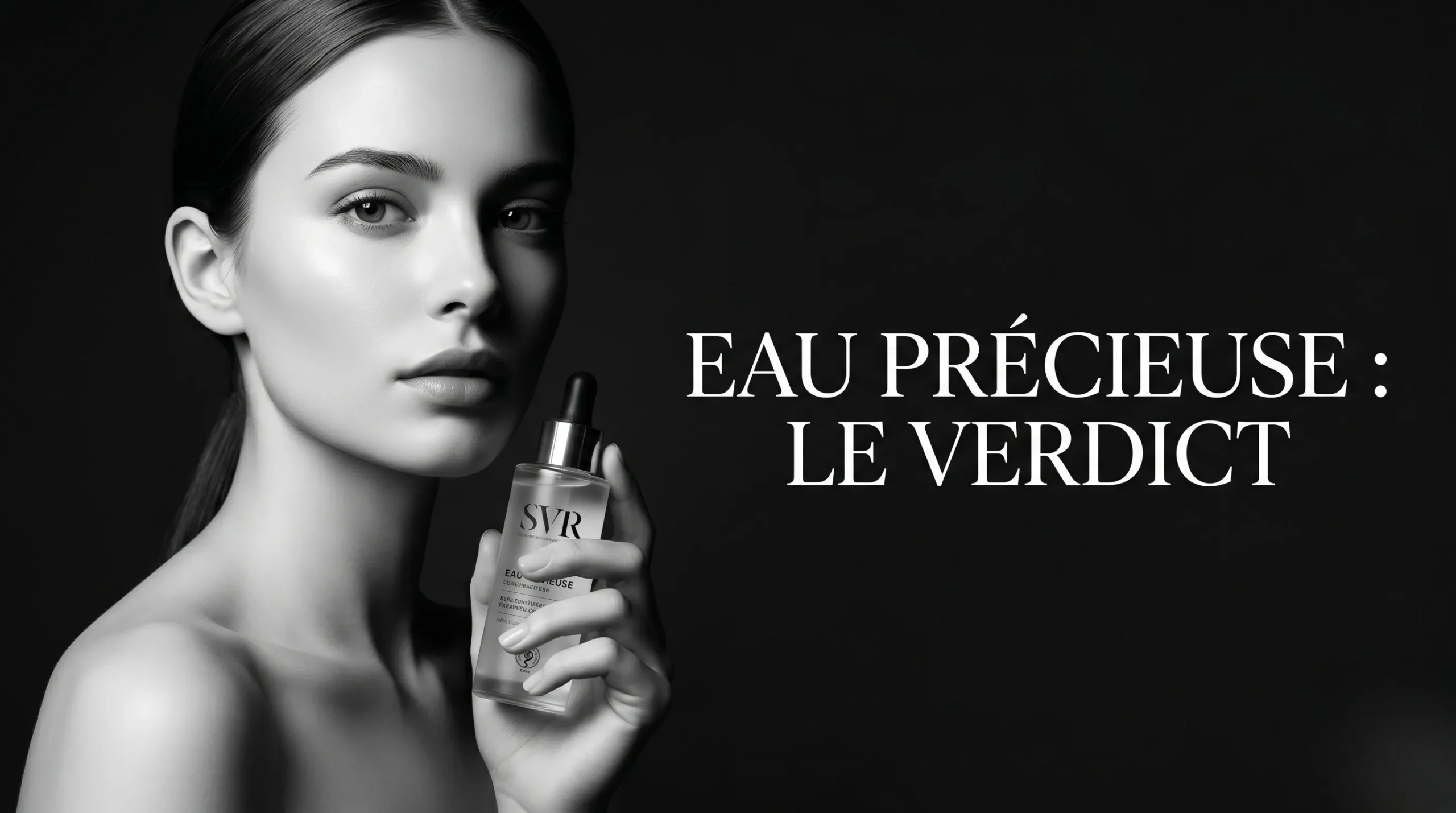 Portrait studio d'une peau nette pour l'avis dermatologue sur l'Eau Précieuse.