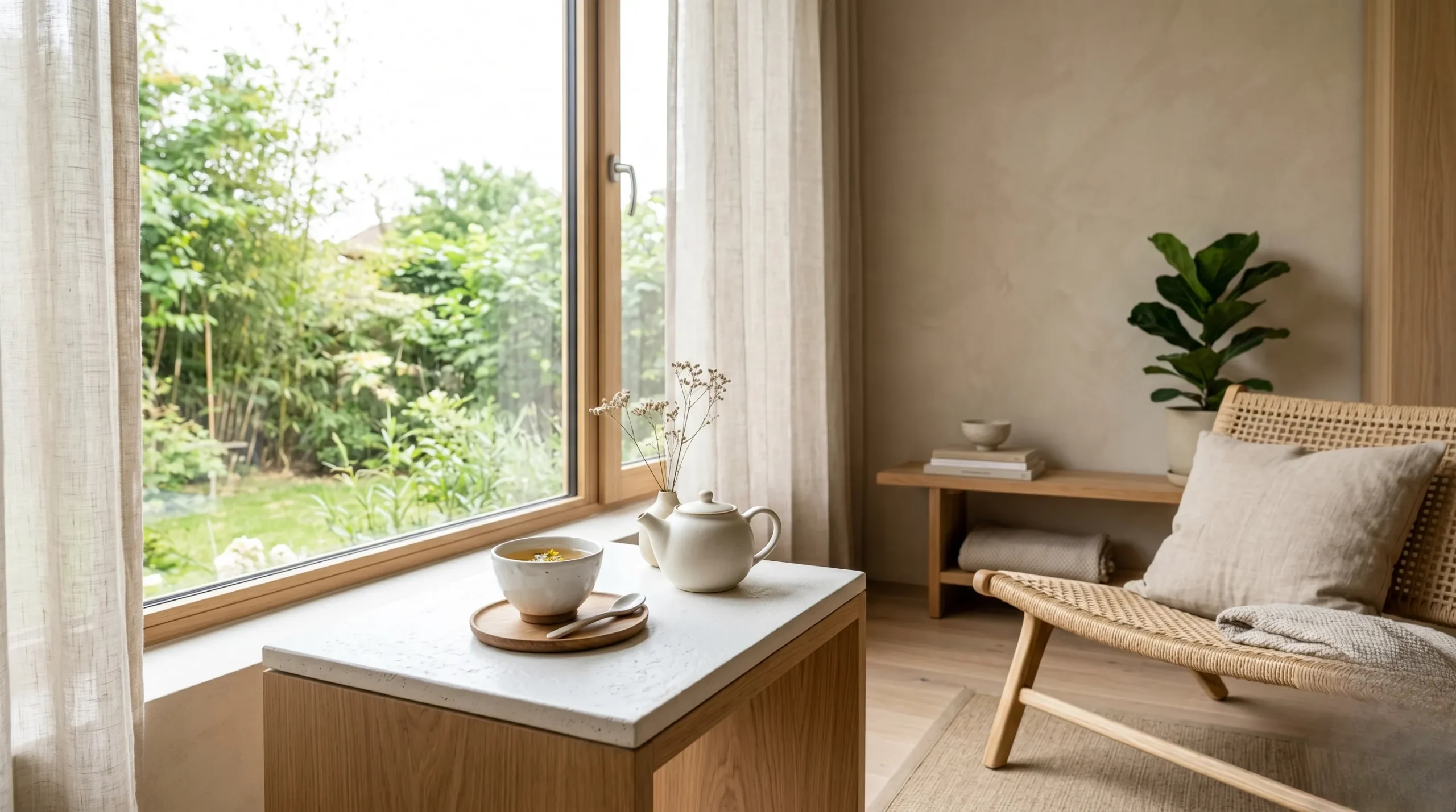 Décoration zen et minimaliste pour apaiser l'anxiété et l'hypocondrie. Hypocondriaque
