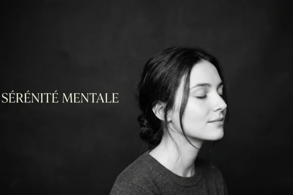 Visage serein en gros plan illustrant le calme mental face à l'anxiété.