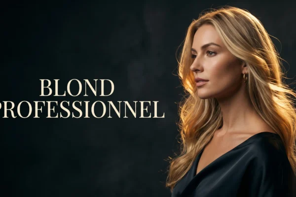 Photographie éditoriale d'un blond professionnel obtenu avec un spray éclaircissant.