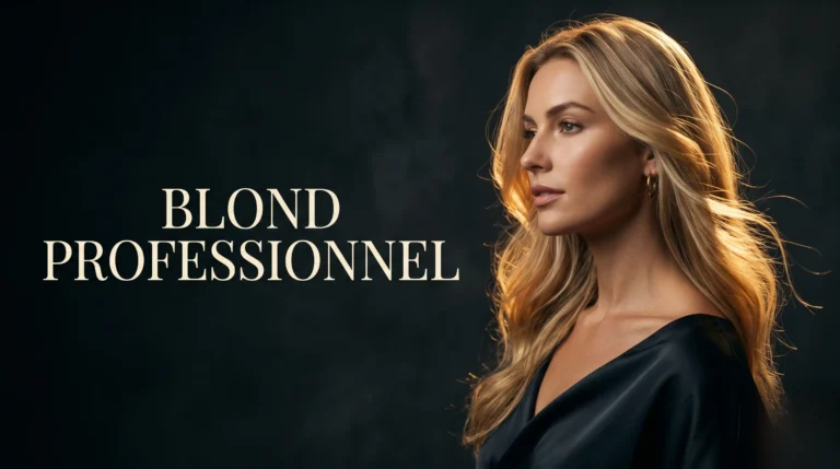 Photographie éditoriale d'un blond professionnel obtenu avec un spray éclaircissant.