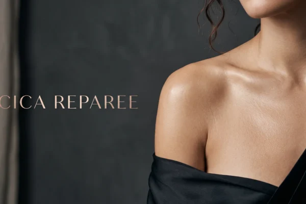 Image éditoriale montrant une peau réparée et saine.