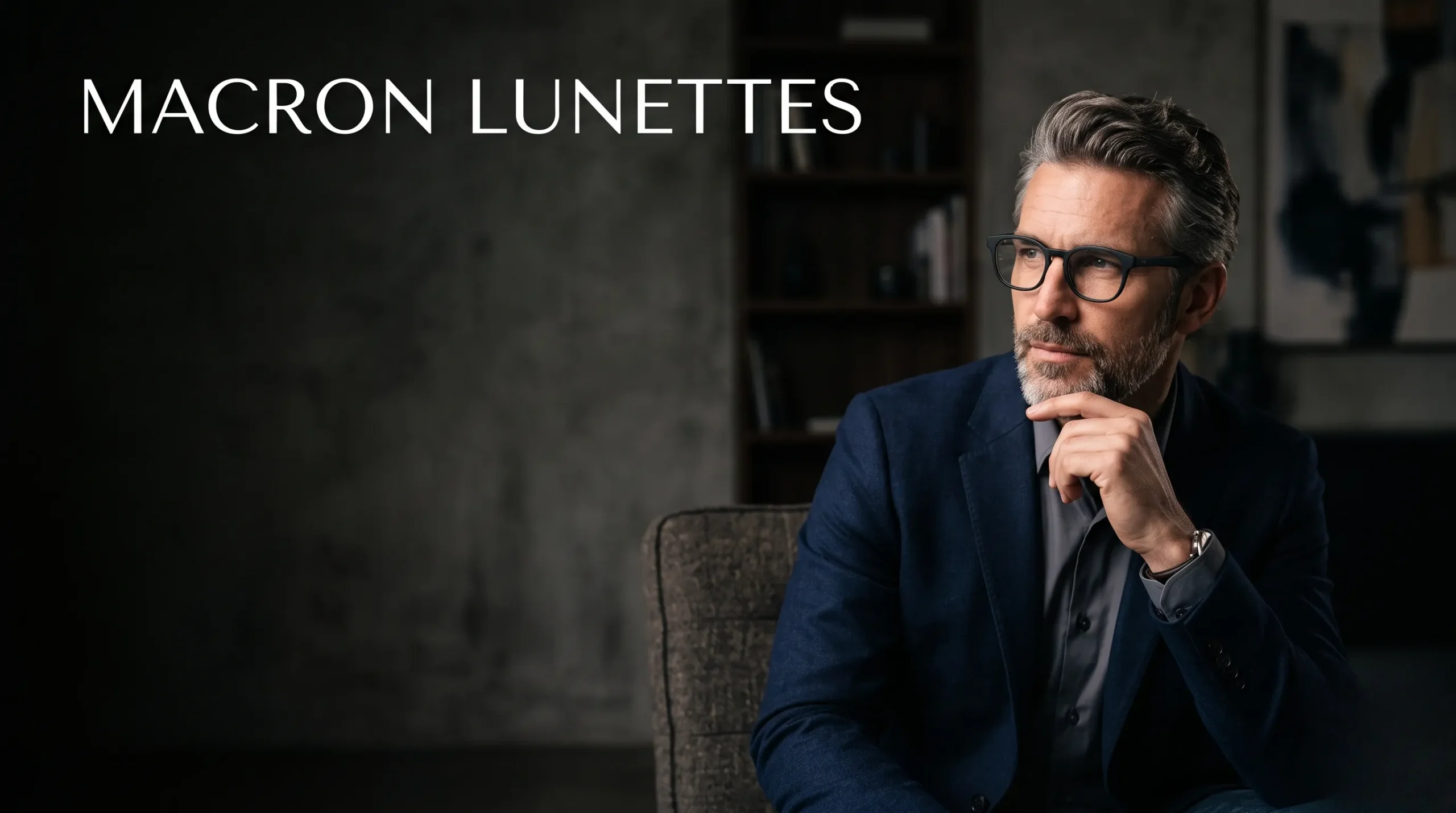 Portrait éditorial professionnel mettant en avant un style de lunettes moderne.