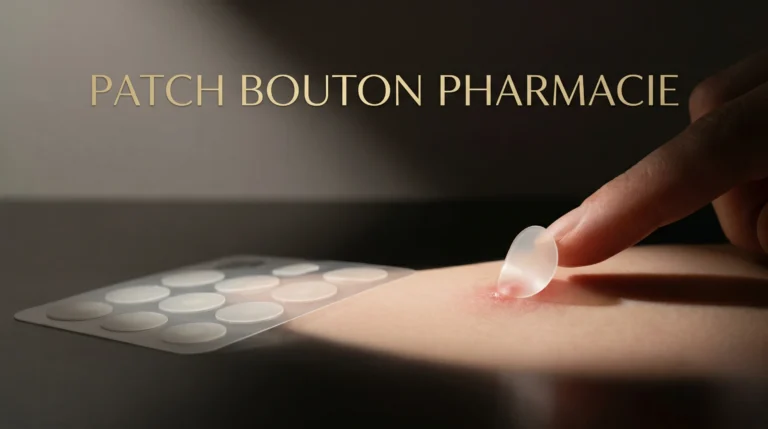 Illustration clinique et luxueuse d'un patch dermatologique anti-imperfections.