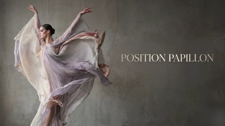Mouvement artistique et élégant symbolisant la position du papillon