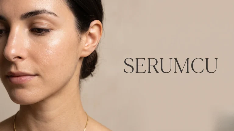 Gros plan sur une peau radieuse illustrant les bienfaits d'un sérum.