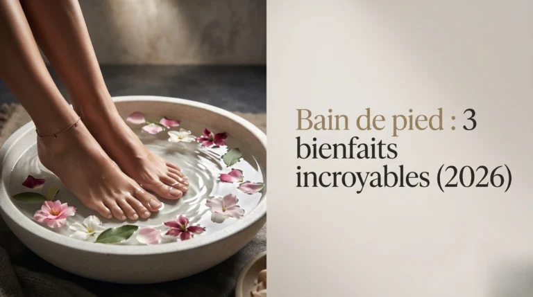 Eau cristalline et pétales délicats mis en scène pour illustrer les vertus d'un bain de pied