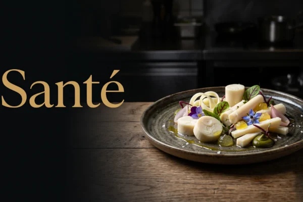 Photographie culinaire haut de gamme de cœurs de palmier avec éclairage studio et espace vide.