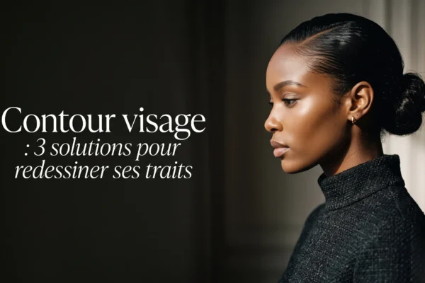 Profil de mannequin sculpté par une lumière rasante flatteuse idéal pour le contour visage
