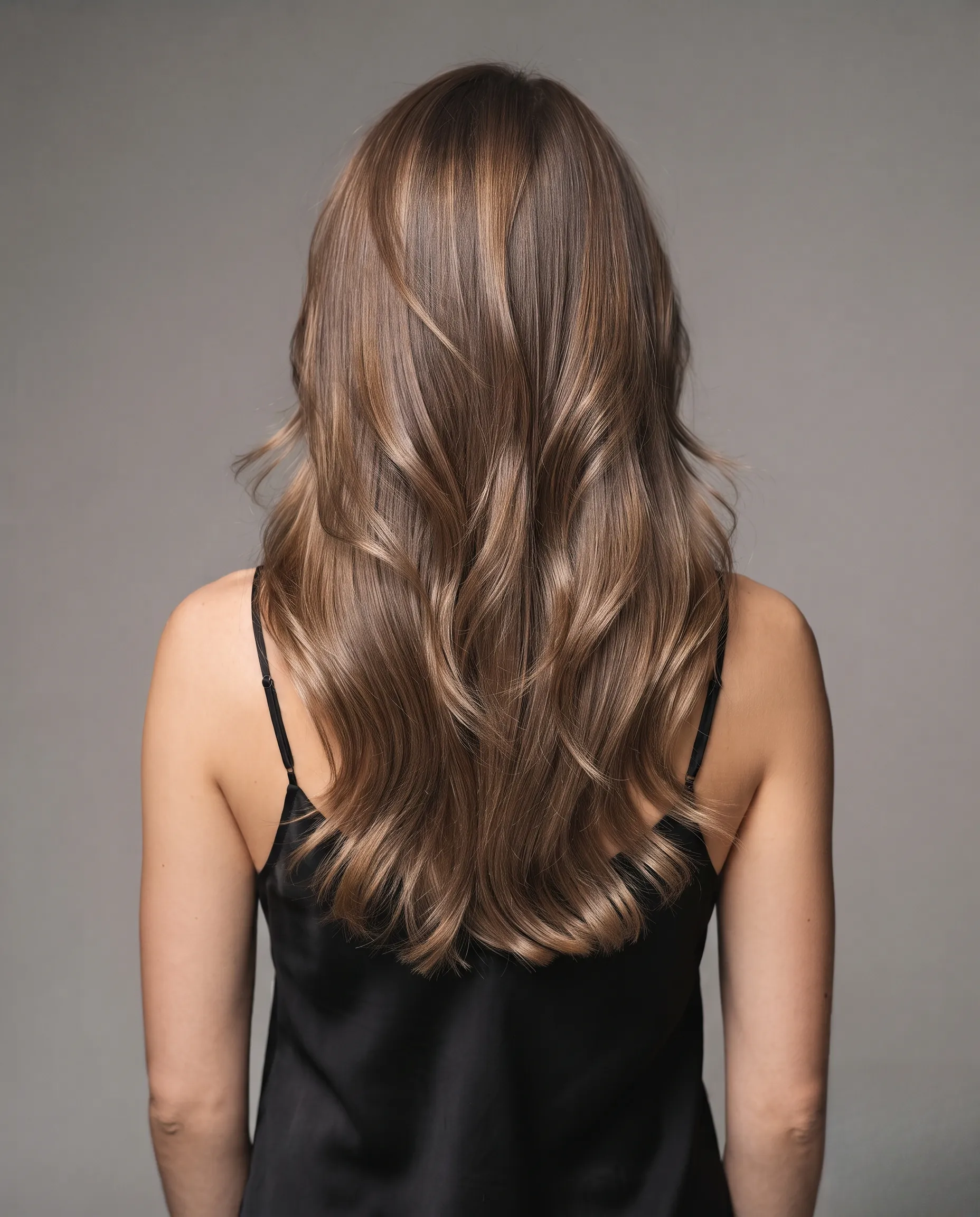 Portrait beauté avant-garde présentant une coupe mi-longue asymétrique et structurée pour sublimer les cheveux fins.