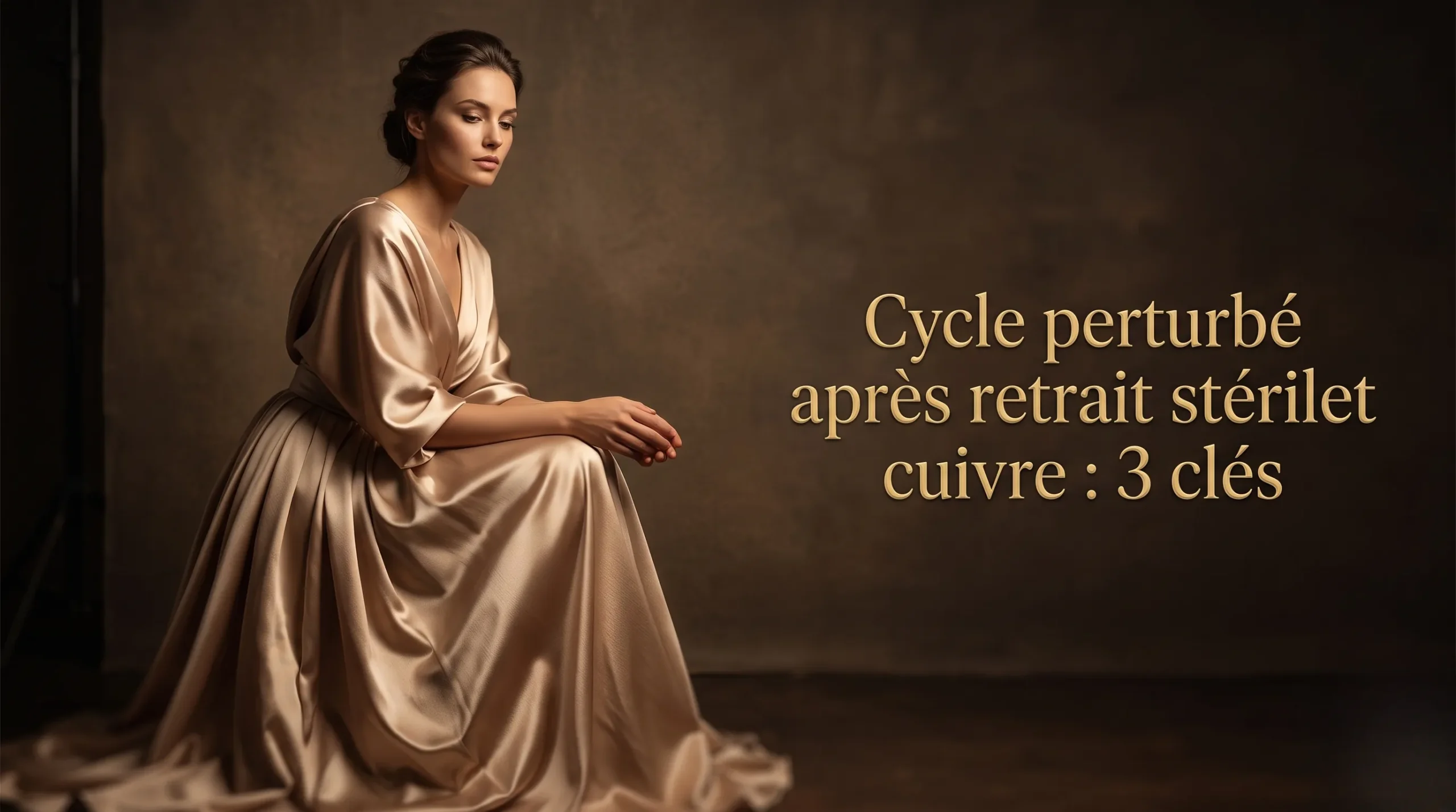 Tissu satiné aux nuances chaleureuses photographié pour aborder le cycle perturbé après retrait stérilet cuivre