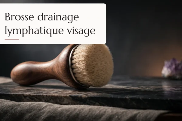 brosse de drainage lymphatique pour le visage posée avec soin dans un écrin de luxe