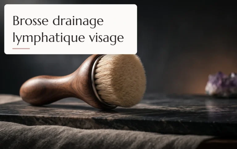 brosse de drainage lymphatique pour le visage posée avec soin dans un écrin de luxe