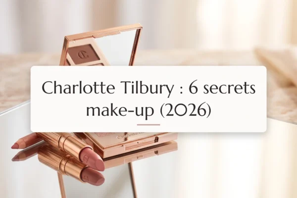 produit de maquillage charlotte tilbury posé sur une surface réfléchissante sous un éclairage studio